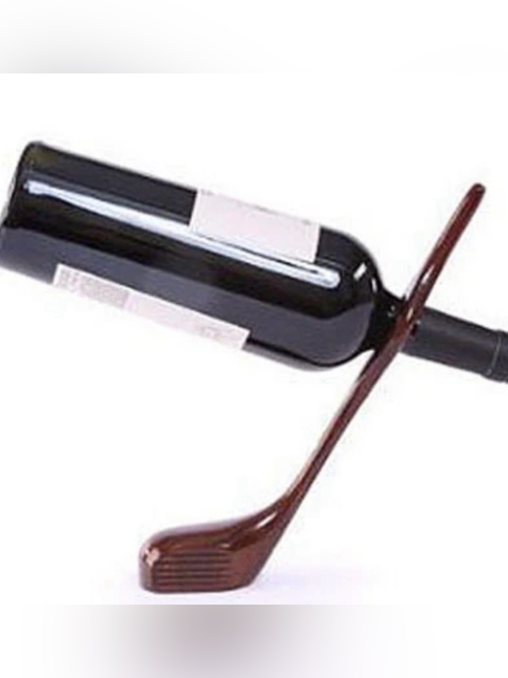 Wine Bottle & Golf Club Decorative Bottle Holder - walnut finish